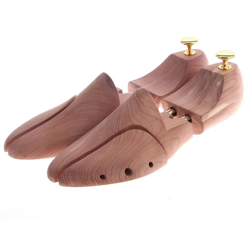 Premium Red Cedar Adjustable Shoe Tree Pair with Brass Twin Tubes
