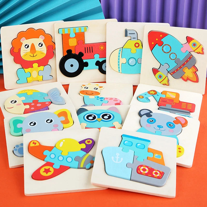 Kids Wooden 3D Animal Puzzle – Early Learning Jigsaw