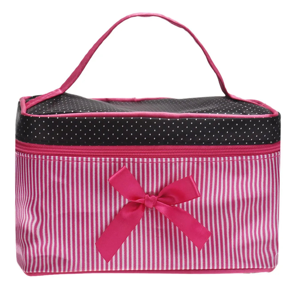 Women’s Striped Travel Cosmetic Bag