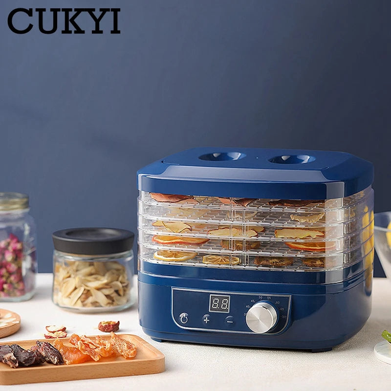 CUKYI 5 Trays Electric Food Dryer Automatic Dehydrator 220V