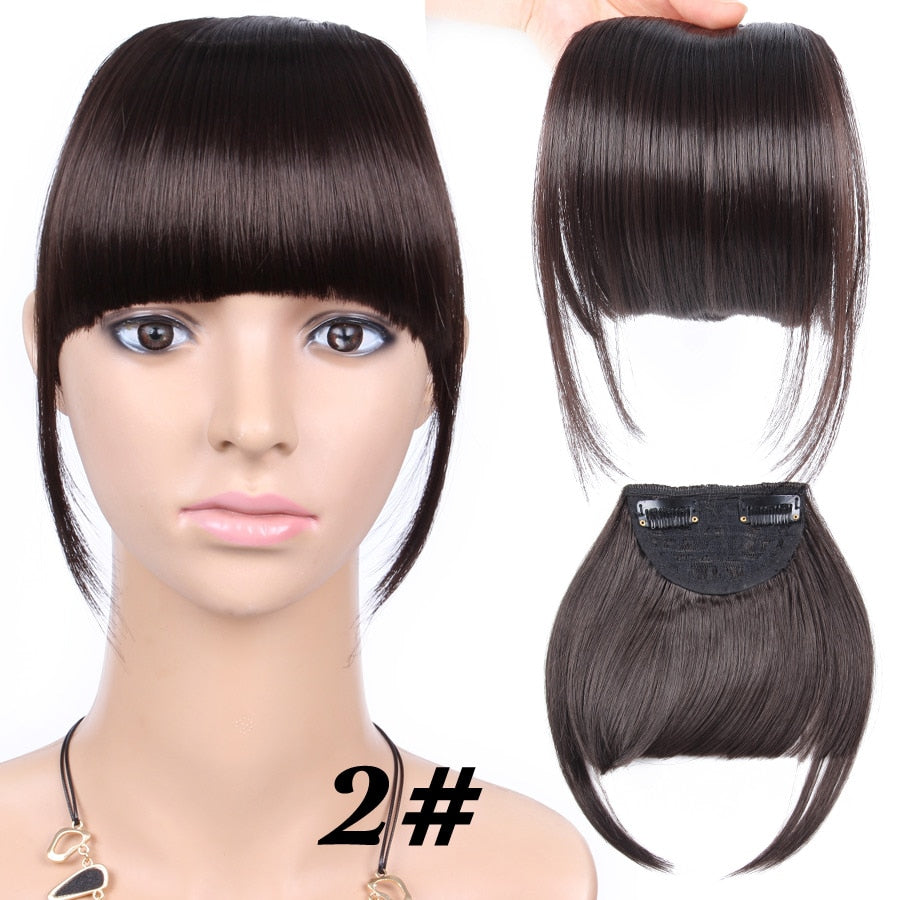 Leeons Short Synthetic Bangs Heat Resistant Hairpieces