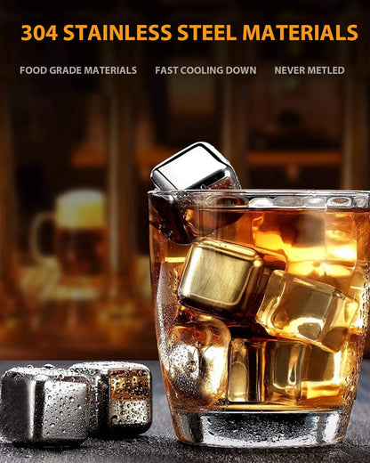 Reusable Stainless Steel Whiskey Stones Set