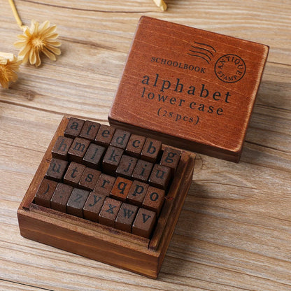 Vintage Wooden Alphabet Stamp Set