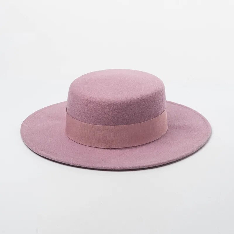 Women Wide Brim Fedora 100% Wool Hat