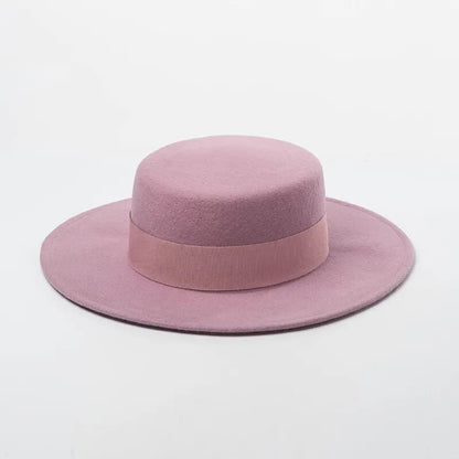 Women Wide Brim Fedora 100% Wool Hat