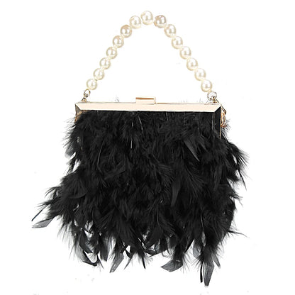 Feather Evening Clutch Bag