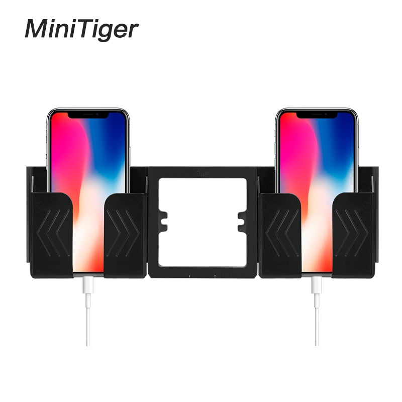 Minitiger Grey Wall Socket Phone Holder