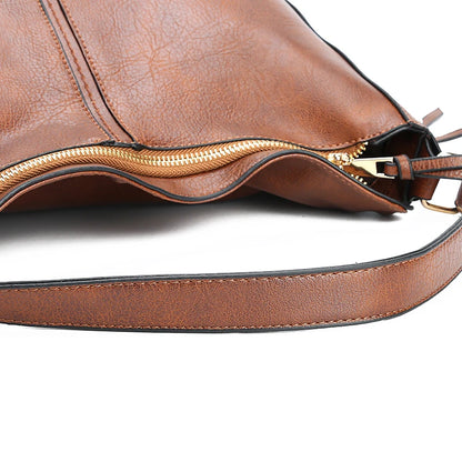 Women’s Vintage PU Leather Shoulder Tote & Crossbody Bag