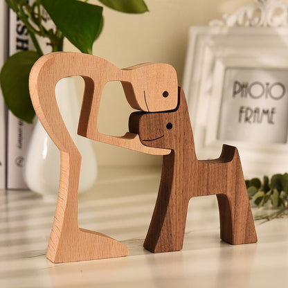 Family Puppy Wood Dog Craft  Table Ornament