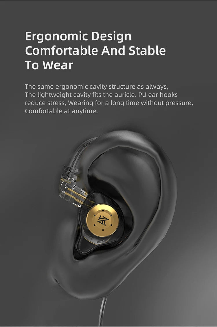 KZ EDX Pro HiFi Wired In-Ear Earphones with Detachable Cable