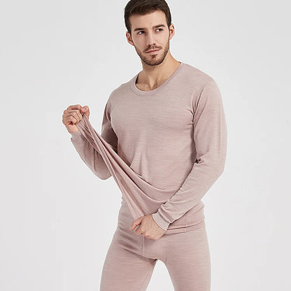 Men’s 100% Merino Wool Thermal Underwear Set – 250gsm Winter Base Layer