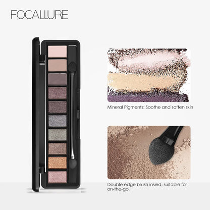 Focallure 10 Colors Matte Waterproof Long Lasting Eyeshadow Palette