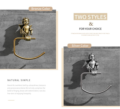 Bronze Classic Angel Towel Ring