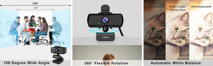 K420 1440p USB Webcam with Microphone & Tripod