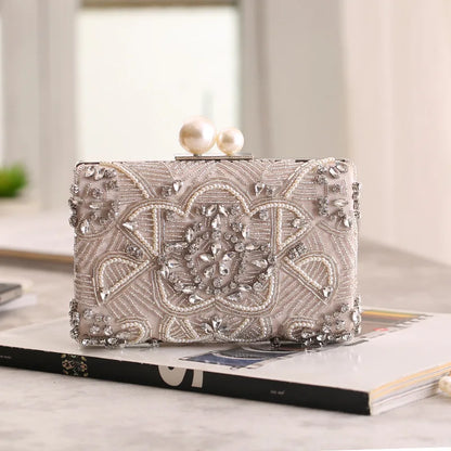 Beaded Crystal Wedding Clutch Bag