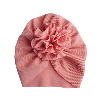 Cute Flower Baby Girl Hat Solid Color Newborn Infant Cap