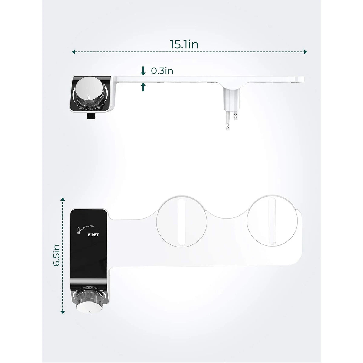 Dual Nozzle Bidet Toilet Seat Attachment
