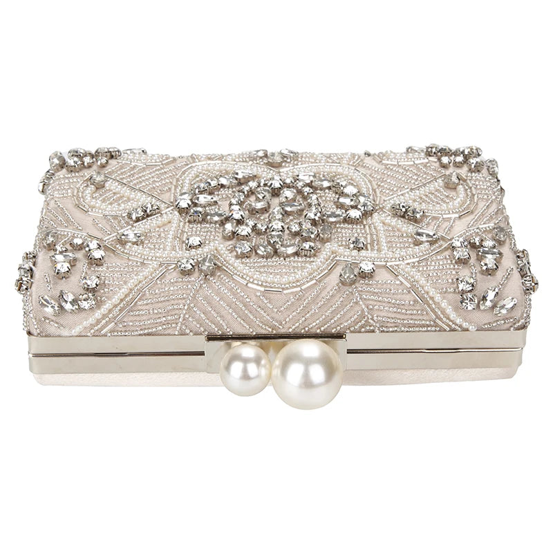Beaded Crystal Wedding Clutch Bag