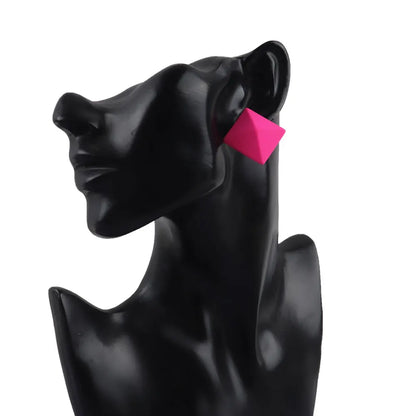 Geometry Neon Round Square Acrylic Earrings