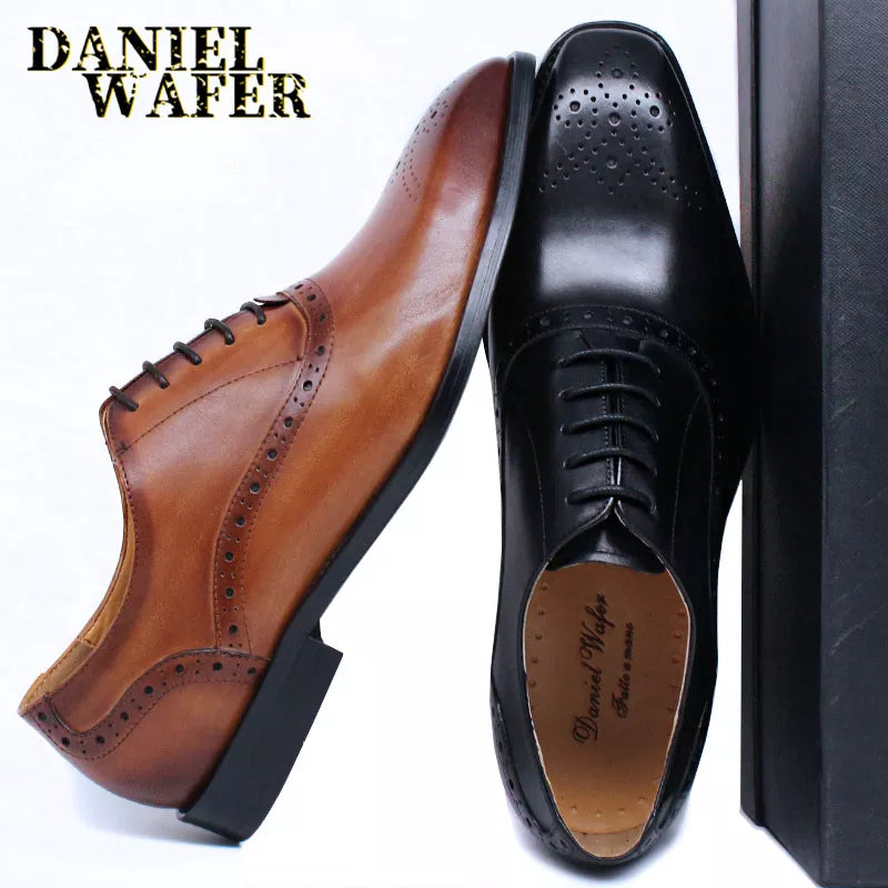 Luxury Mens Oxford Genuine Leather Shoes