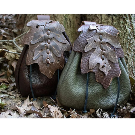 Medieval Leaf Belt Waist Pouch