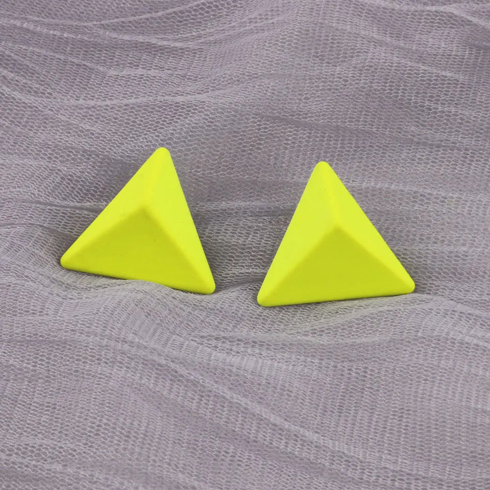 Geometry Neon Round Square Acrylic Earrings