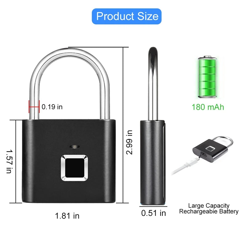 Smart Biomedric Fingerprint Padlock