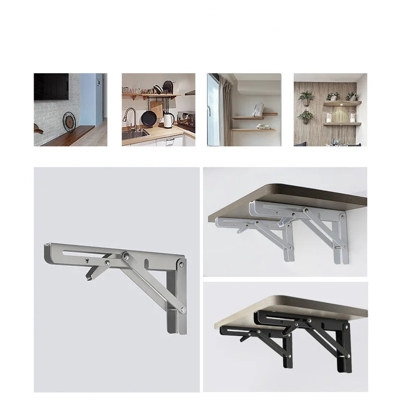 Heavy-Duty Adjustable Triangle Folding Shelf Brackets