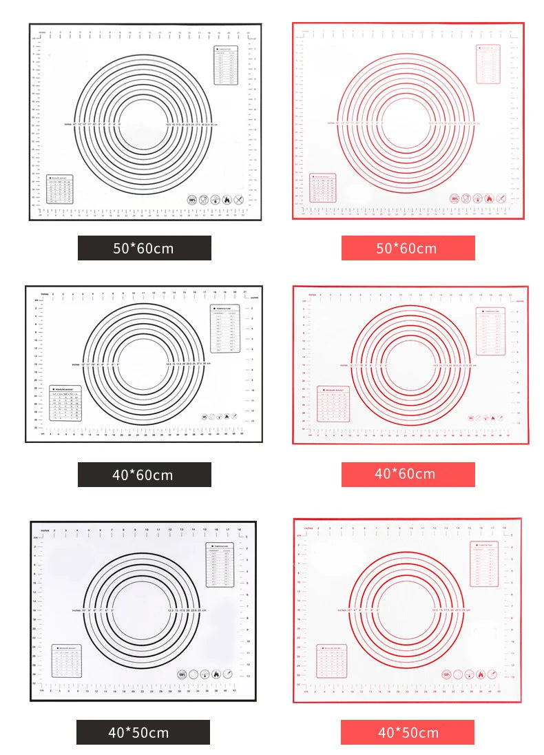 Fiberglass Silicone Baking Mat with Measurement Guide