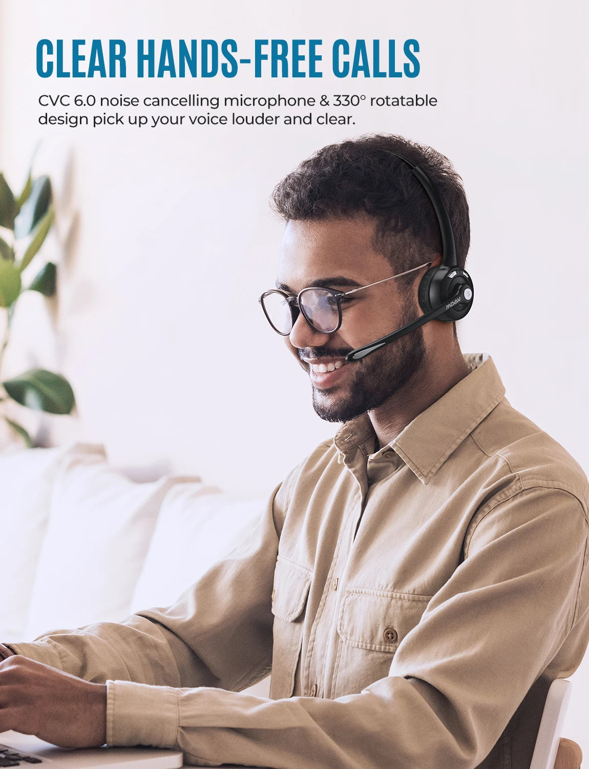 Mpow Pro Wireless Bluetooth Headset with Microphone