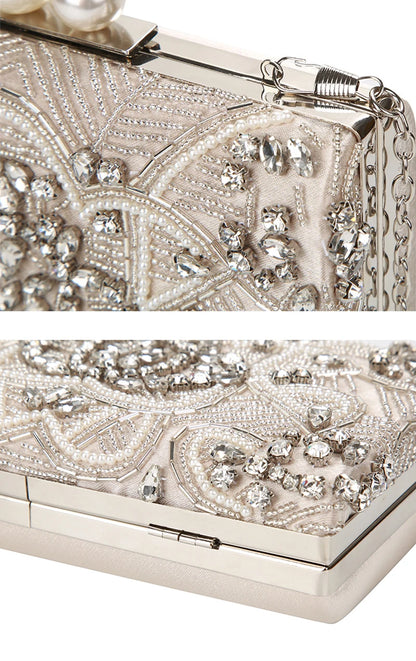 Beaded Crystal Wedding Clutch Bag