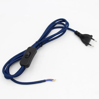 Fabric Covered EU Power Cord with Switch