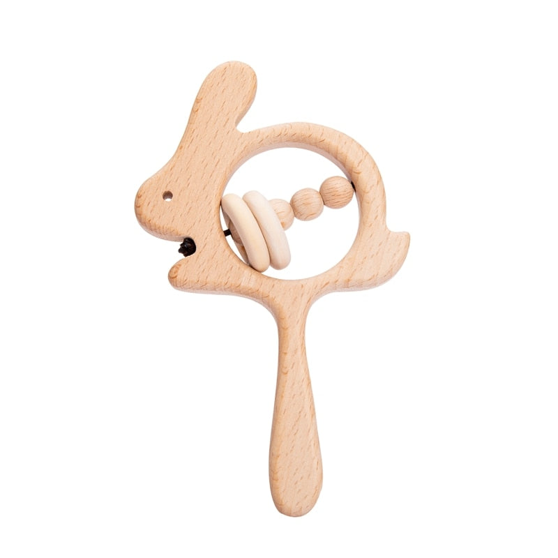 1PC Baby Wooden Rattle Beech