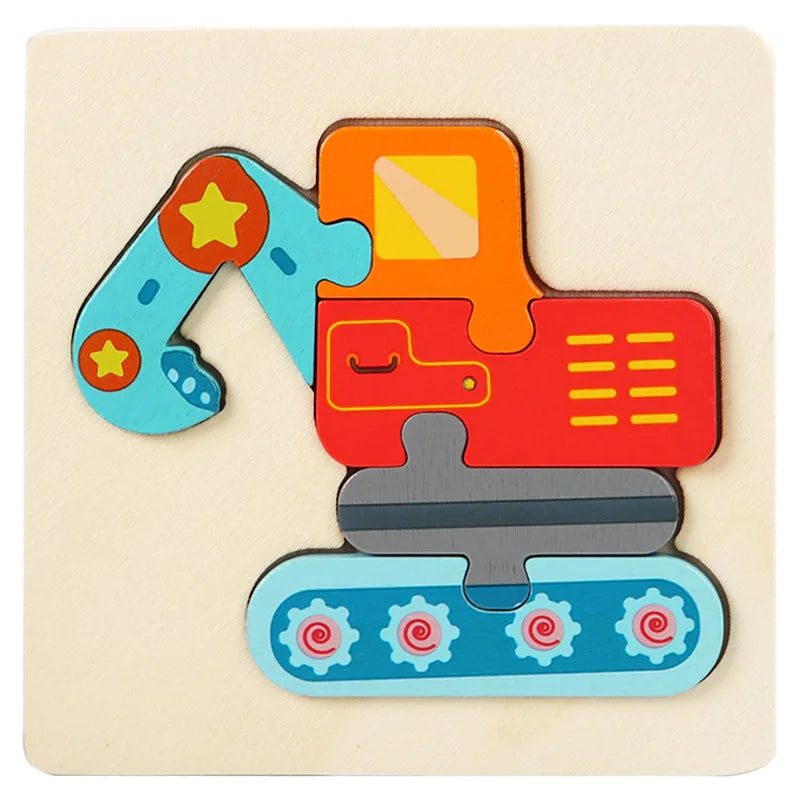 Kids Wooden 3D Animal Puzzle – Early Learning Jigsaw