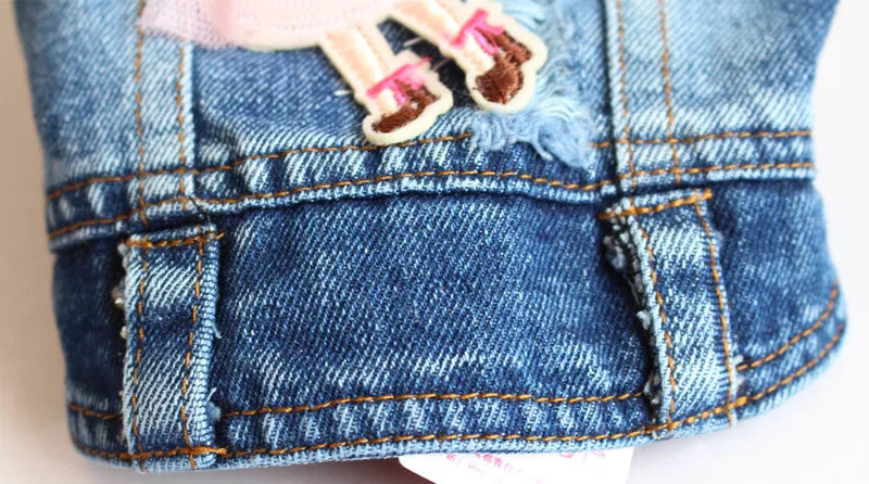 Denim Dog Jacket with Hood