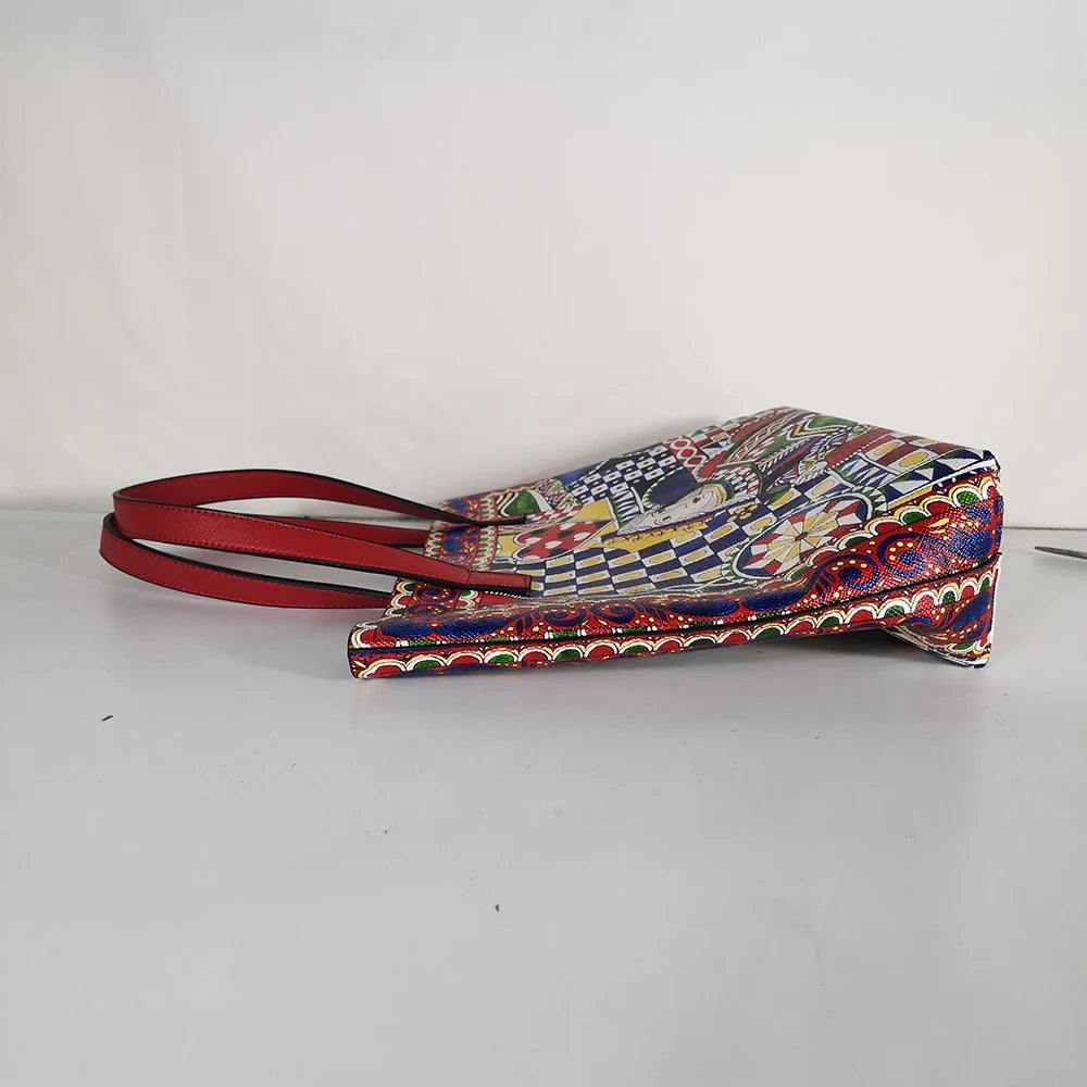 Italian-Inspired Printed PU Leather Tote Bag