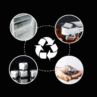 Reusable Stainless Steel Whiskey Stones Set