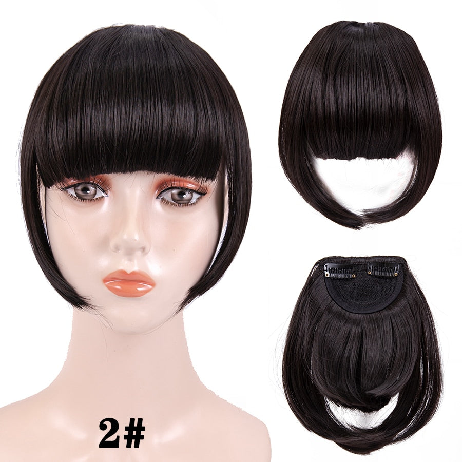 Leeons Short Synthetic Bangs Heat Resistant Hairpieces