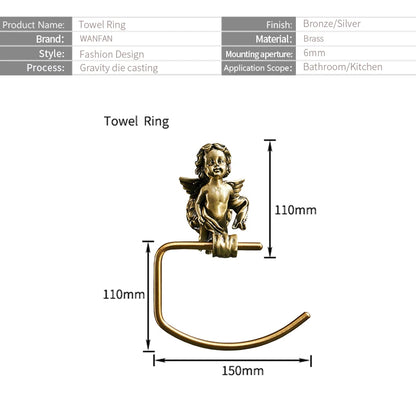 Bronze Classic Angel Towel Ring