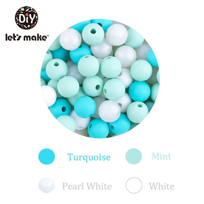 9mm 50pc Silicone Beads For Making Necklace