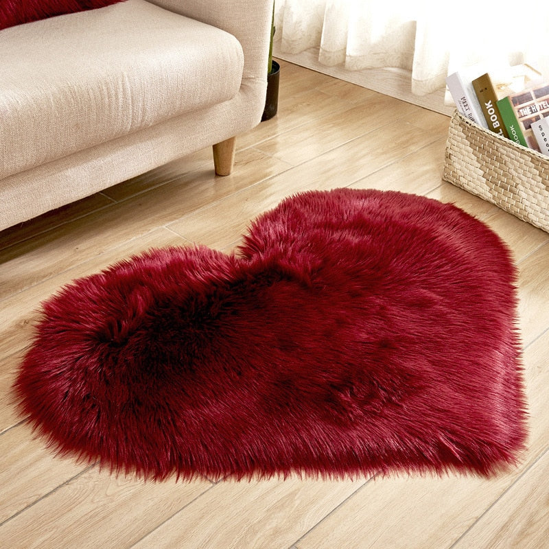 Heart Shape Fluffy Rugs  For Kids Bedroom