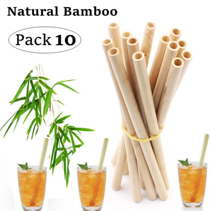 10Pcs Natural Bamboo 20cm Reusable Straw