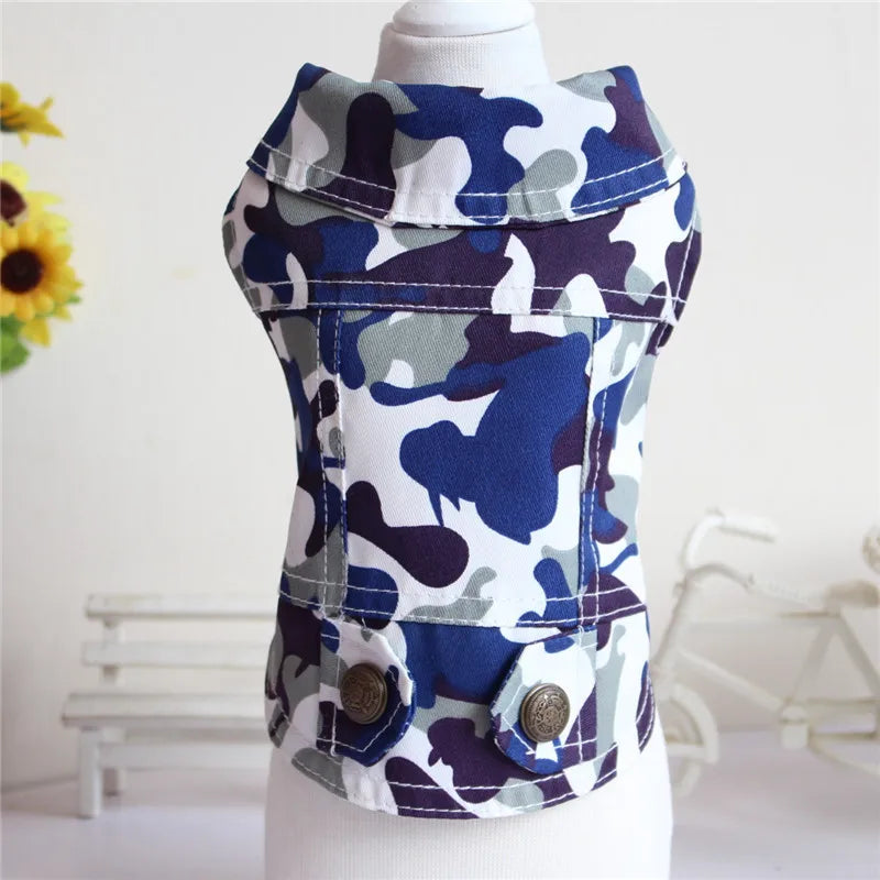 Denim Dog Jacket with Hood
