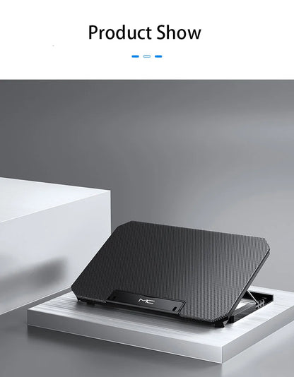 Adjustable Dual-Fan Laptop Cooler Stand with 2 USB Ports