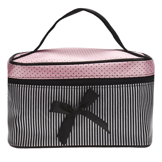 Women’s Striped Travel Cosmetic Bag
