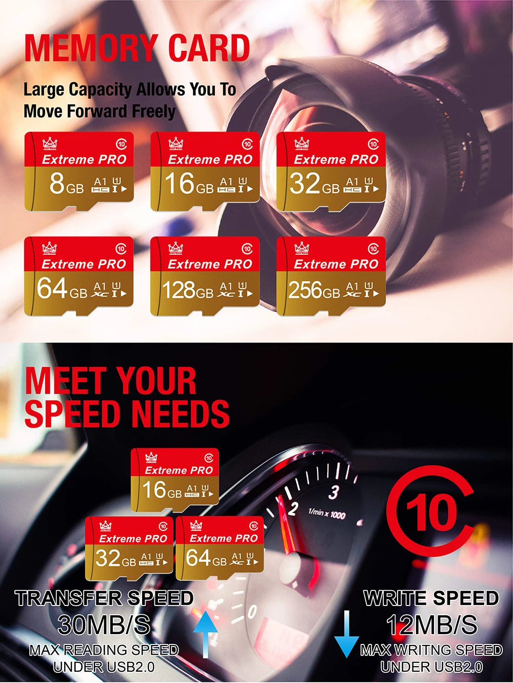High-Speed Class 10 Micro SD Memory Card