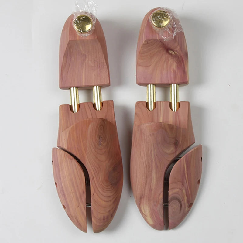 Premium Red Cedar Adjustable Shoe Tree Pair with Brass Twin Tubes