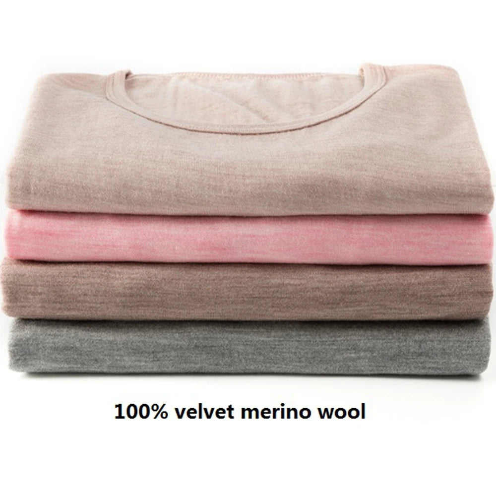 100% Brushed Merino Wool Thermal Underwear Set