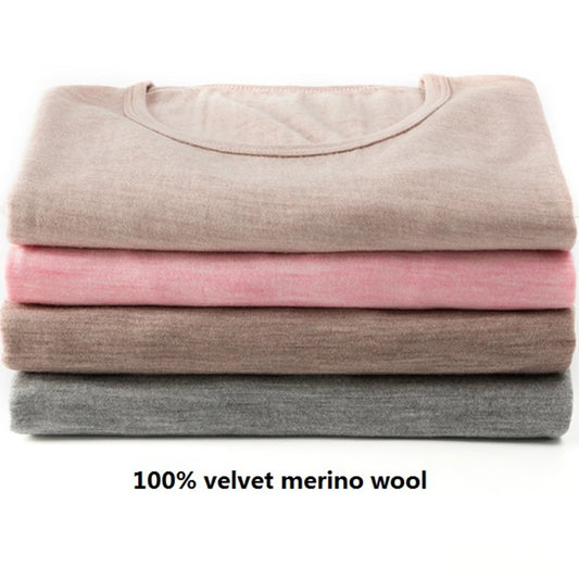 100% Brushed Merino Wool Thermal Underwear Set