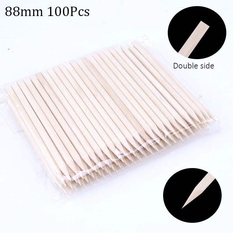 Orange Wood Nail Art Sticks